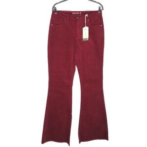 Rockin C Red Velvet Corduroy Bootcut Flare Jean Pants